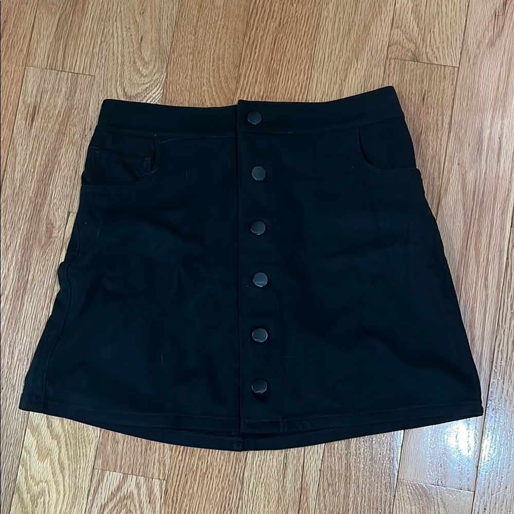 Express Black Mini Skater Skirt